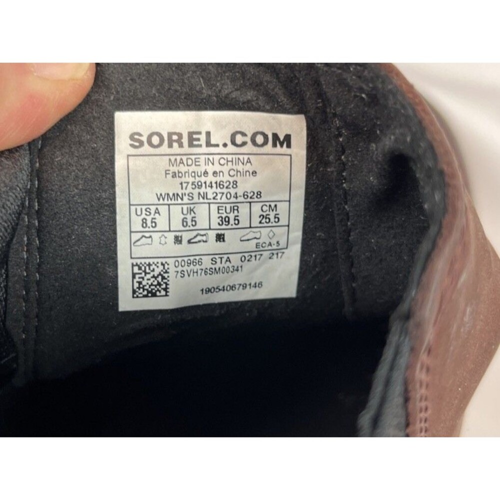 Sorel Women's Lea Wedge Boots Slip-On Waterproof Full Grain Brown Leather 8.5 - Picture 6 of 7
